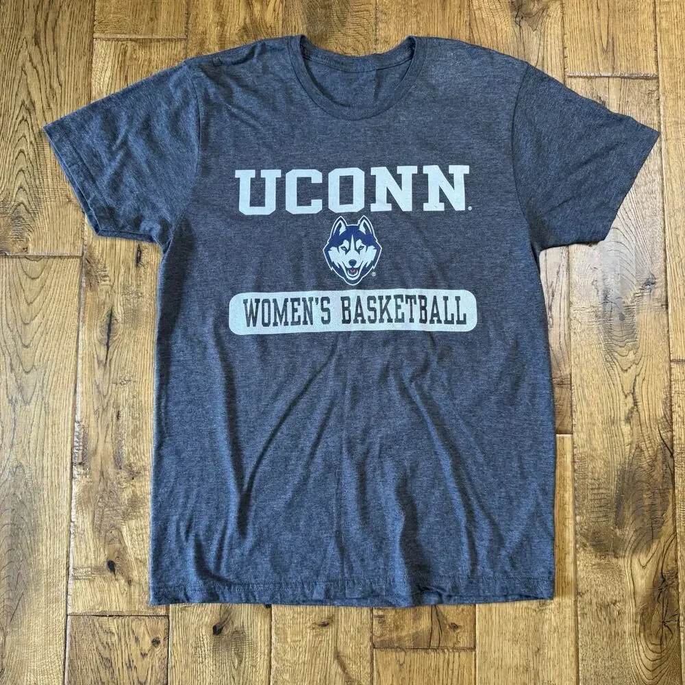UCONN Huskies NCAA Womens Basketball T Shirt Sz M Heathered Grey